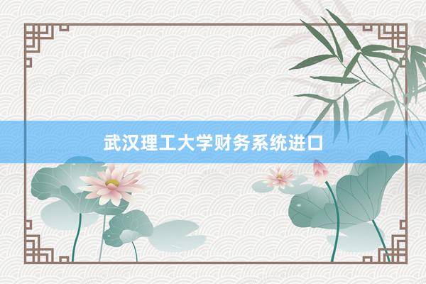 武汉理工大学财务系统进口